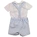 Tutto Piccolo Boys 2 Piece Shorts (6M, WHITEANDBLUE)