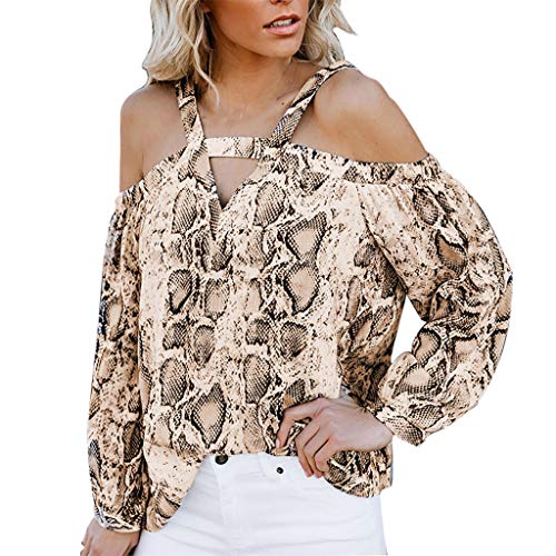 Linkay Femme Chemisier Femme Manche Courte Été Chemise Imprimé Serpent Imprimé Tops Décontracté T-Shirt Mode Blouse Mode 2019