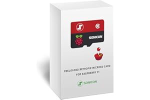 Sonicon RetroPie Emulateur de Station d'émulation préchargé Carte microSD avec Jeux Retroarch chargés NES/Snes/Genesis/Game Boy/Atari/Arcade/Mame, Plug Play pour Raspberry Pi3/3b+