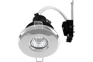 MiniSun | Shower/Soffit Polished Chrome Recessed Ceiling Downlights | Bath Recessed Lighting, Home Décor & Improvement Essential | Pack of 6 | Includes 5W LED Bulbs [6500K Cool White]