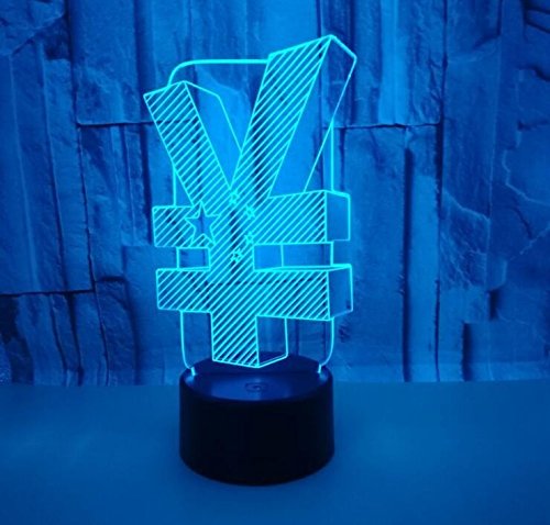 Preisvergleich Produktbild Stimmungslichter 3D Kleine Nachtlichter Münze Symbole Bunte Usb Touch Fernbedienung Schalter Optische Täuschung Tischlampe Dekoration Geburtstag Weihnachtsgeschenk Umweltfreundliche Schreibtischlampe.