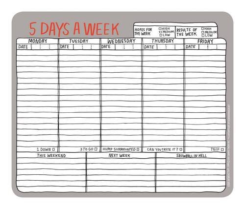 Preisvergleich Produktbild Knock Knock 5 Days a Week Hand-Lettered Mousepad (Paper Mousepad)