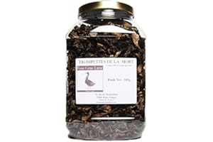 FOIE GRAS LUXE Trompettes de la Mort Séchées - Europe Qualité Irréprochable - Champignons Déshydratées Bocal Hermétique 500 gr - Pour les Plats Terrines et Sauces