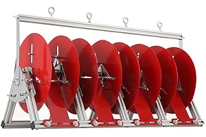 Cozyel Kompakt Kabeltrommel, Faltbar Aluminiumlegierung Kabel Abroller Kabelabroller Kabelhaspel Kabelwickler Leitungsabroller mit 4 Kabel Spulenhalter, für Kabel mit 6 Quadratmillimetern und Darunter