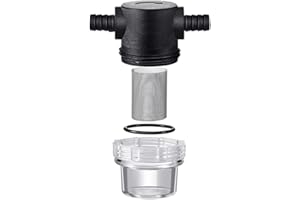 POFET Filtro per Pompa dell'Acqua da 3/8 di Pollice Filtro per Pompa per Camper con Schermo in Acciaio Inossidabile da 50 Maglie Filtro per Tubo attorcigliato