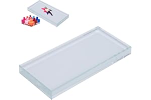 ‎SONEW Szklane Prostokątne Palety do Zdobienia Paznokci, Manicure Mieszanie Kolorów Makijaż Mieszanie Narzędzia do Majsterkowania