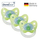 Dentistar® Latex-Schnuller - Größe 1 von Geburt an, 0-6 Monate - Nuckel zahnfreundlich aus Naturkautschuk für Neugeborene Babys,