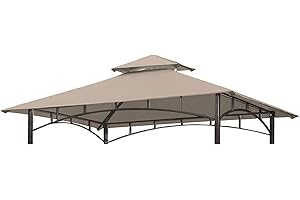 AMOYERIC Copertura di ricambio per gazebo, 3 x 3 m, impermeabile, per barbecue, barbecue, copertura UV a 2 livelli, per giardino, patio, esterni, tende da sole