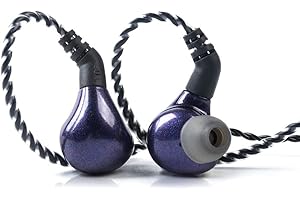 H HIFIHEAR BLON BL-Auriculares de 3 Pulgadas, diafragma de Carbono de 10 mm, Unidad dinámica de Graves HiFi DJ en el oído, Proceso de Espejo de Diamante en el oído, Auriculares con Cable Desmontable de 2 Pines