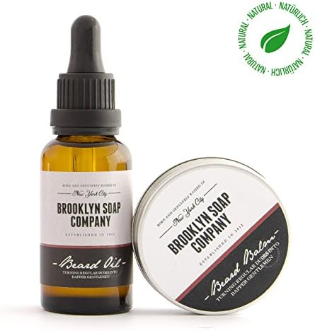 Beard grooming kit: Groom&Style โ consisting of beard oil (30 ml) and beard wax (20 g)โ Natural cosmetics of the BROOKLYN SOAP COMPANY ยฎโ Gift idea as a gift for men - beard styling of a full beard, designer stubble