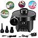 Price comparison product image KERUITA Air Pump, Air Mattress Pump for Inflatable Blow up Pool Raft Bed Boat Toy Exercise Ball, 110V AC/12V DC Quick-Fill AC/DC Inflator&Deflator with 3 Nozzles (ACDC)