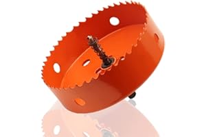 YEBOCIYO Seghe a Tazza Bimetallica per Metallo Fresa a Tazza Bi-Metallica M42 con Biella HSS per Lamiera, Alluminio Legno, PVC, Acciaio Inossidabile e Lamiera di Plastica 120MM