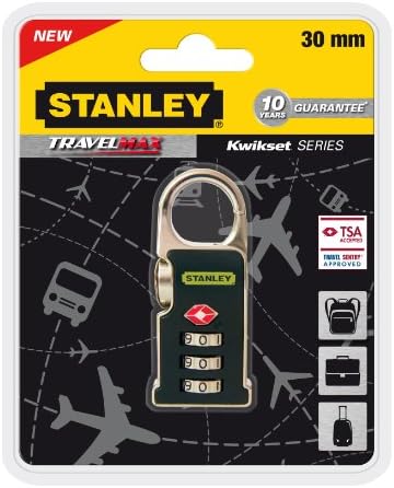 Spectrum Brands 81170393401 30mm Zinc 3 Digit TravelMax Padlock with Clip Mechanism - Black