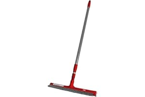 Sauber Meister Fliesenbesen 42 cm | Straßenbesen und Fugenbesen für Haus & Garten | Alternative zum Rosshaarbesen | Stubenbesen mit Teleskopstiel