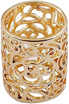 Turquoise Scarf Ring Gold Plated Jewelry Cubic Zirconia Diamond Clip Slides Clasp Filigree Women