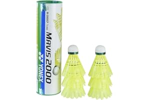 YONEX Mavis 2000 Green Cap Lot de 6 volants en nylon Jaune