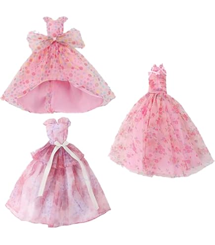 Robe De Mariée Pour Poupée 30 Cm - Ensemble 3 Pièces Rose - Pour Poupées 28-30 Cm - Fait Main - Cadeau Pour Filles