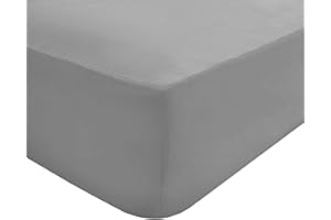 Sleepdown 100% egipska bawełna, gęstość splotu 200, płaskie prześcieradło, super miękkie, przytulne, luksusowe prześcieradło, pościel - King - kolor srebrny