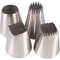 HIOQFR Set di 8 beccucci per pasticceria professionale, per cupcake, scanalati, grandi boccole per pasticceria, punte per glassatura, punta a bussola, pasticceria, in acciaio inox