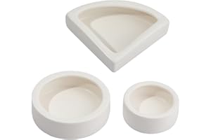 AHANDMAKER Mangiatoia per Rettili, Mangiatoia per Rettili, Ciotola Anti-Fuga, Mangiatoia per Rettili Nera a Prova di Fuga, Vasetto per Acqua di Vermi Piccola Lucertola Geco Ciotole