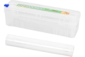 WEITING Dispenser per pellicola salvafreschezza, dispenser di pellicola trasparente con dispositivo di taglio, taglierina 2 in 1, organizzatore per pellicola di alluminio, pellicola trasparente