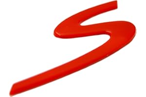 Zorratin Large red"S" S Letter Rear Trunk Boot Lid Hatch Tailgate Emblem Badge for Porsche 911 Cayenne carrera turbo panamera boxster