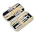 ETTG All in 1 Stainless Steel Personal Manicure Pedicure Ear Pick Nail-clippers Set Travel Grooming Kit Travel & Grooming Set Personal Care Tools with Leather Case (9 pcs-mini pack)
