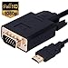 Price comparison product image HDMI to VGA Cable Gold-plated 1080P HDMI Male to VGA Male D-SUB 15 Pin M/M Active Video Adapter Converter Cord (6 Feet/1.8 Meters)