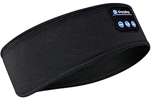 LUOJI Casque De Sommeil Bluetooth Bandeau Ecouteurs pour Dormir Casque Musique Anti Bruit Sommeil Casques De Sport sans Fil avec Haut-parleurs Intégrés pour Le Yoga De Course D'entraînement (Noir)