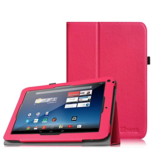 Fintie Medion Lifetab E10315 / E10316 / E10317 / E10318 / E10320 Hülle Case - Folio Kunstleder Schutzhülle Tasche Cover Etui mit Ständerfunktion und Stylus-Halterung für MEDION LIFETAB E10315 / E10316 / E10317 / E10318 / E10320 (10,1 Zoll) Tablet-PC, Magenta