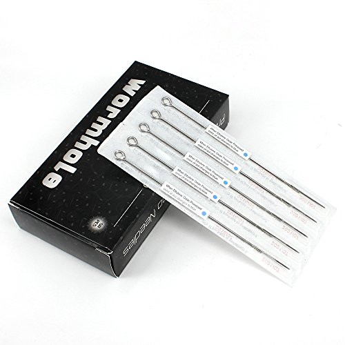 Wormhole® 50 100% Sterilized Disposable Tattoo Needles with Blue Dot Outlining Round Liner Needles (1207RL)