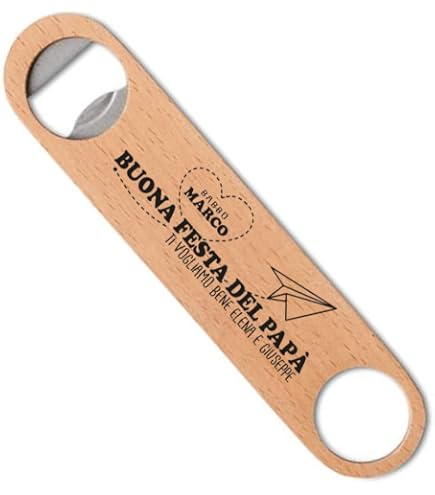 Regalo Per Papà – Apribottiglie In Legno Personalizzato Con Intaglio – Ideale Per Compleanno, Festa Del Papà, Natale - 2