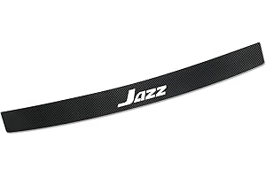 JYMLOV 90cm Car Carbon Fiber Rear Bumper Protector for Hon-da JAZZ, Rear Trunk Sill Plate Cover Protective Sticker Car Styling Accessories - Anti-Scratch,Black