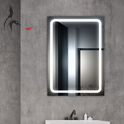 Badezimmerspiegel mit LED, Bochum 50x70cm, waagerecht und senkrecht zu montieren, Badspiegel mit Licht, Energieklasse A+ - 3