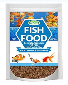 Feedme Fish Food Complete Aquarium Fish Food High Protein & Fiber for All Types of Aquarium Fish- 100g