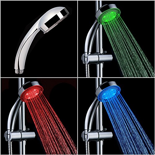 Anself LED 3 Farbwechsel Duschkopf Handbrause für Badezimmer