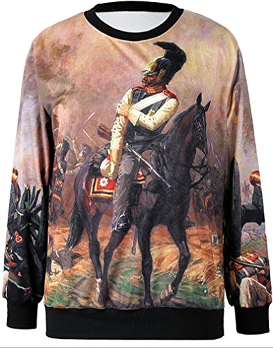 Thenice Women's Digital Print Pullovers Sweatershirts T Shirts (Alexander)