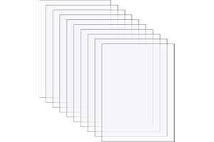 MIKIHAT 10 Pcs Clear Acrylic Sheets, 1mm Clear Acrylic Plastic DIY Sheet, Transparent Plexiglass Plastic Sheets Acrylic Board with Protective Film, for Display Projects, Painting, DIY Craft(15 x 10cm)