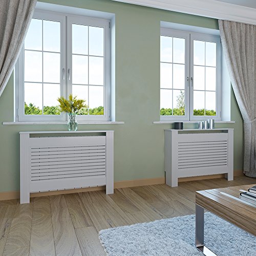 Heizkörperverkleidung 112cm Weiß – im trendigen Landhaus Stil - 3