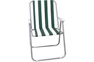 GREATOYAR Silla de Playa Plegable con Reposabrazos, Silla de Camping para Exteriores, Juego de Silla de Playa, Asiento de Lona Impermeable, Silla Jardin, 75 x 53 x 43 cm, Raya Aleatorio, 2 Unidades