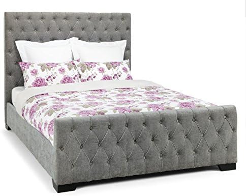 Morris Living Julia 6Ft 180Cm Fabric Upholstered Bed - Super King Size - Steel &amp; Mahogany Feet