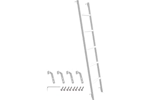 MIWOOYY Scala per Letto a Castello Camper 127/140/152/168 cm, Scala Robusta per Letti Roulotte con 4 Ganci e Tappi di Protezione, Scaletta in Metallo per Letto Singolo, Casa, Dormitorio (152cm, Bianco)