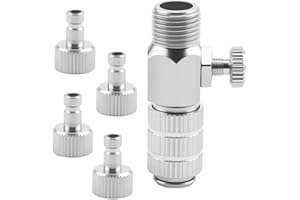 NOVSTUF Airbrush Quick Release Coupling Disconnect Adapter Kit 4PCS 1/8 Inch Male Adapters and Female Connectors Airbrush Compressor Adapter Fitting Connector Adapters Kit for Air Compressor Airbrush Hose