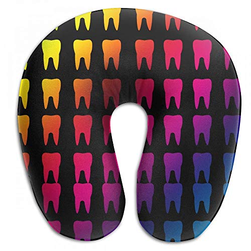 Vidmkeo Teeth Molars Dental Colourful U Shaped Pillow Neck Head Cushion Support Rest Outdoors Car Office Home Travel Pillow