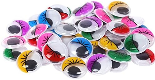 JianFeng 50Pcs Moving Eyeball Plastic Doll Eyes Self-Adhesive DIY Kids Toy Accessories