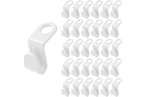 LEERSAO 30 Stück Kleiderbügel Platzsparend,Kleiderbügel Haken Platzsparende Verbindungshaken Mehrfach aus Kunststoff für Kleiderschrank Organizer (Weiß)