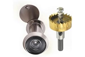 BEFUN Türspion Weitwinkel mit Sicherheitsrückabdeckung, 220° Messing Türspion Optische Glaslinsen Durchmesser Door Viewer Peephole mit Bohrloch Ø 16mm Sicherheit Spion für Türstärke 35mm-60mm, Bronze