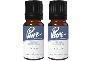 Pure Scented 20ml Fragrance Oils - 2 x 10ml Suitable for Candles, Soaps, Slime, Diffusers, Cosmetics, Wax Melts, Designer (2 x 10ml, Savage)