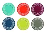 Dimensiones: 33 x 1,5 cm Colorful Table Bajo Plato 6 Piezas Mykonos Multicolor