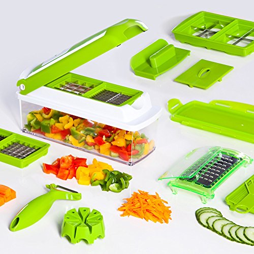 Nicer Dicer Plus- 13 tlg. grün TV Set. – NEU – Original – Genius inkl. 1 Profi-Schäler & Rezeptheft – 13 Teile - 5